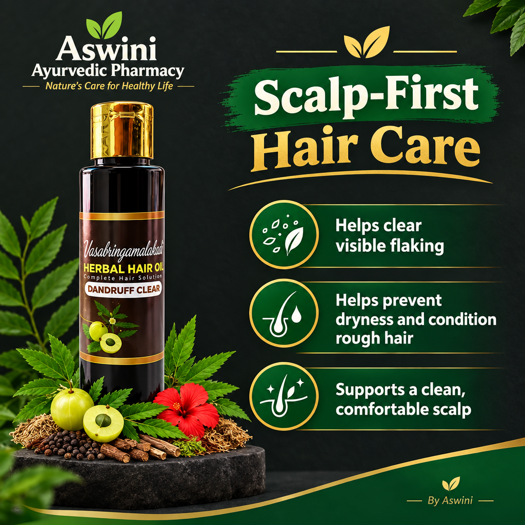 Vasabringamalakadi support for visible flaking, dryness and scalp comfort