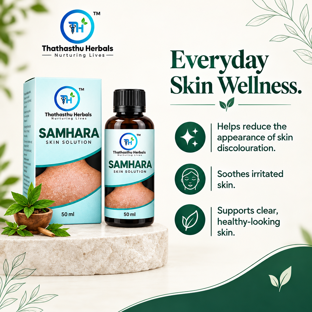 Samhara Skin Solution benefits for skin discolouration, irritation and healthy-looking skin