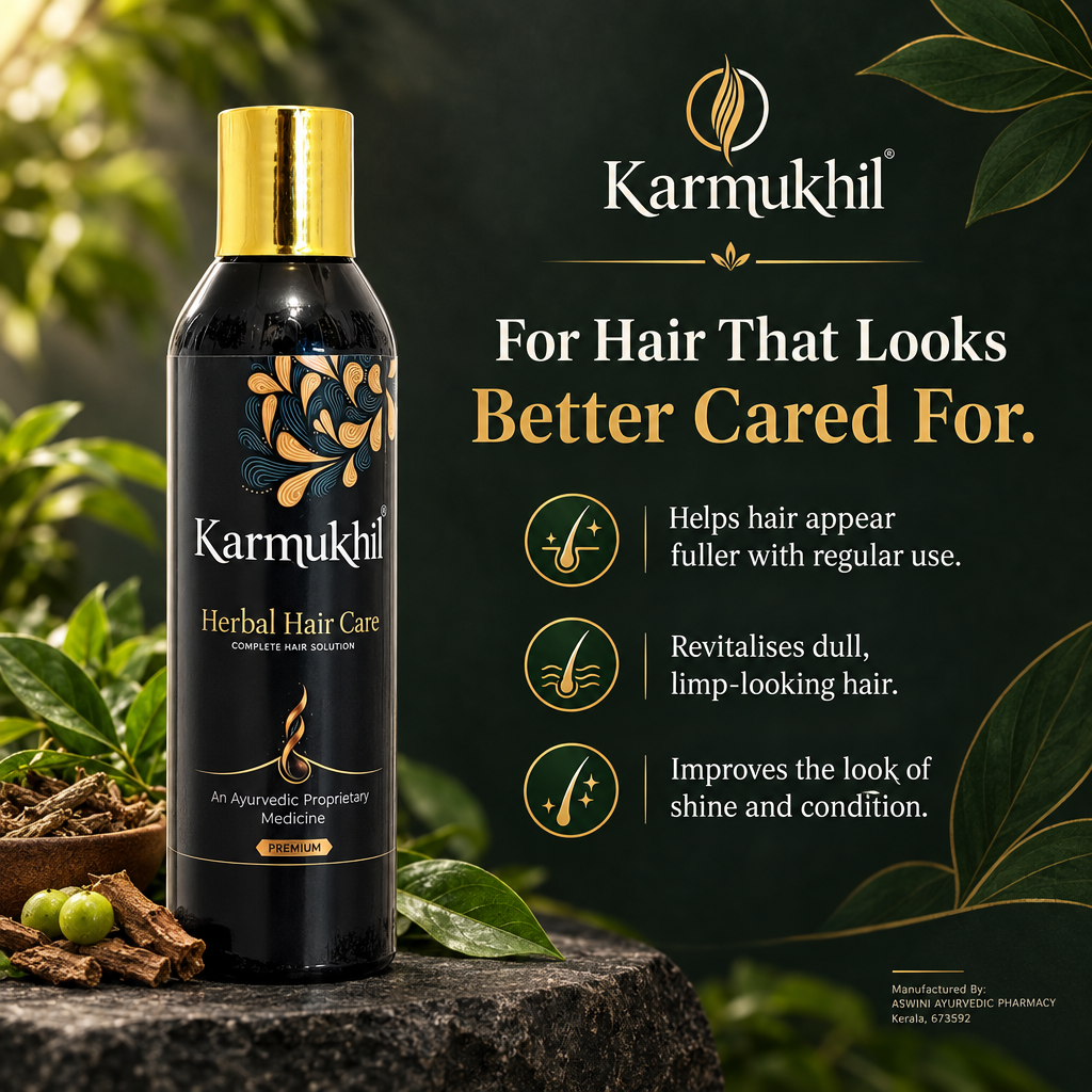 Karmukhil Herbal Hair Care benefits for fuller-looking, revitalised and conditioned hair